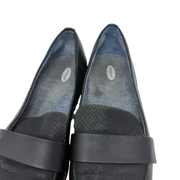 Dr Scholls Imagine Black Faux‎ Leather  Loafer Comfort Shoe Women 7.5 M Slip On - Picture 8 of 9